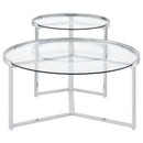 Coaster Furniture Delia 708400 2 pc Nesting Table - Chrome IMAGE 3