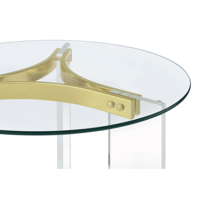 Coaster Furniture Janessa 710067 End Table - Clear/Matte Brass IMAGE 8