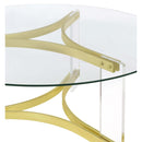 Coaster Furniture Janessa 710068 Coffee Table - Clear/Matte Brass IMAGE 8