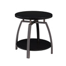 Coaster Furniture Dacre 722207 Round End Table - Dark Grey/Black Nickel IMAGE 1