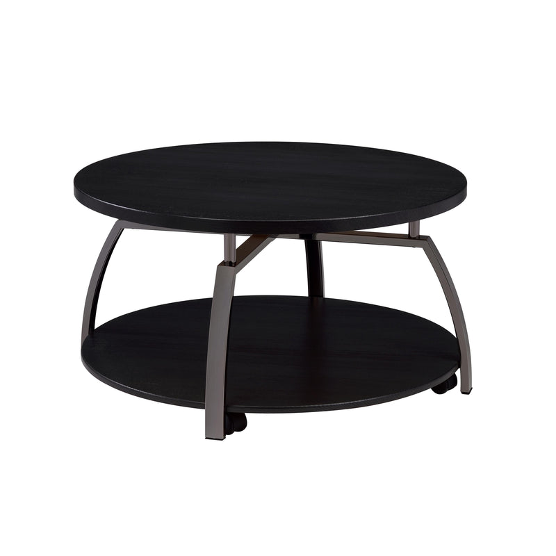 Coaster Furniture Dacre 722208 Round Coffee Table - Dark Grey/Black Nickel IMAGE 1
