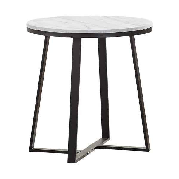 Coaster Furniture Hugo 723237 Metal Base Round End Table - White/Matte Black IMAGE 1