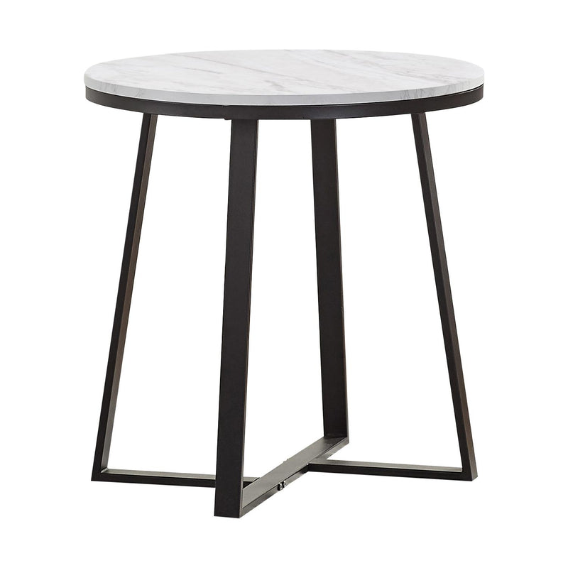 Coaster Furniture Hugo 723237 Metal Base Round End Table - White/Matte Black IMAGE 1