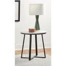 Coaster Furniture Hugo 723237 Metal Base Round End Table - White/Matte Black IMAGE 3