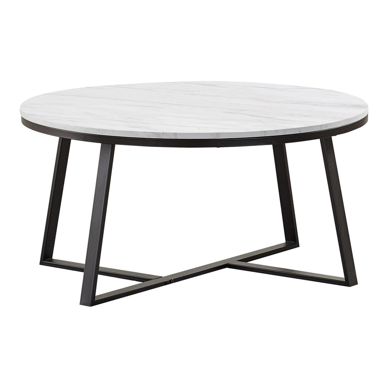 Coaster Furniture Hugo 723238 Round Coffee Table - White/Matte Black IMAGE 1