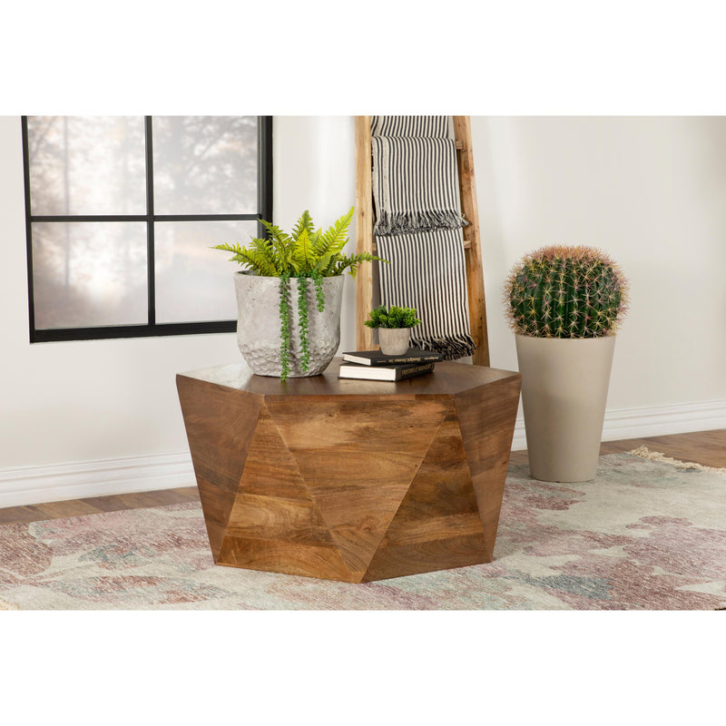 Coaster Furniture Zalika 724188 Hexagonal Coffee Table - Natural IMAGE 2