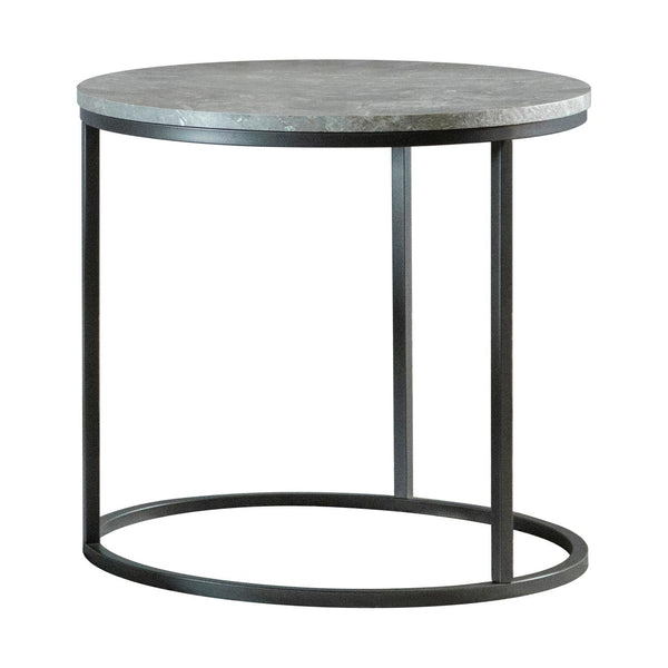 Coaster Furniture Lainey 736027 Faux Marble Round Top End Table - Grey/Gunmetal IMAGE 1