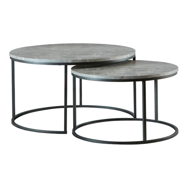 Coaster Furniture Lainey 736028 Round 2-Piece Nesting Coffee Table - Grey/Gunmetal IMAGE 1