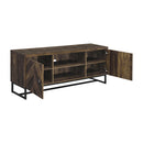 Coaster Furniture Myles 736052 2-Door TV Console With Adjustable Shelves - Rustic Oak Herringbone IMAGE 3