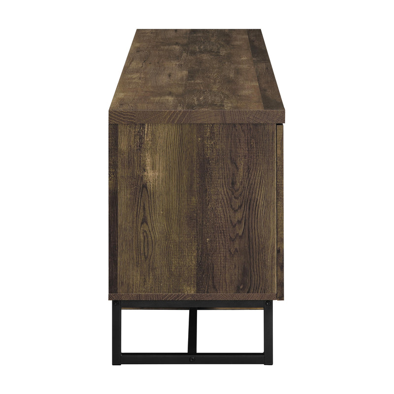 Coaster Furniture Myles 736052 2-Door TV Console With Adjustable Shelves - Rustic Oak Herringbone IMAGE 5