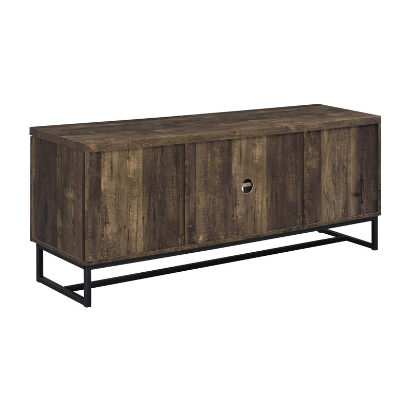 Coaster Furniture Myles 736052 2-Door TV Console With Adjustable Shelves - Rustic Oak Herringbone IMAGE 6