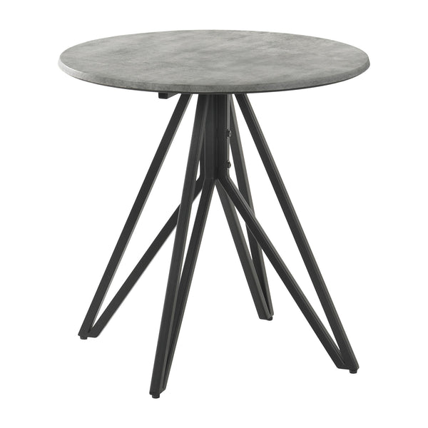 Coaster Furniture Hadi 736177 Round End Table With Hairpin Legs - Cement/Gunmetal IMAGE 1