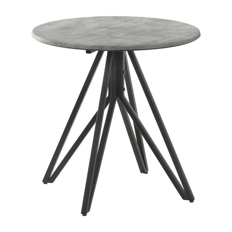 Coaster Furniture Hadi 736177 Round End Table With Hairpin Legs - Cement/Gunmetal IMAGE 1