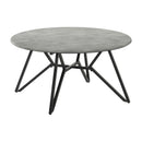 Coaster Furniture Hadi 736178 Round Coffee Table With Hairpin Legs - Cement/Gunmetal IMAGE 1