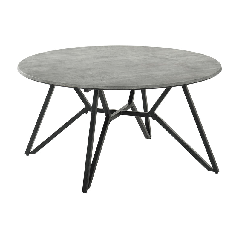 Coaster Furniture Hadi 736178 Round Coffee Table With Hairpin Legs - Cement/Gunmetal IMAGE 1