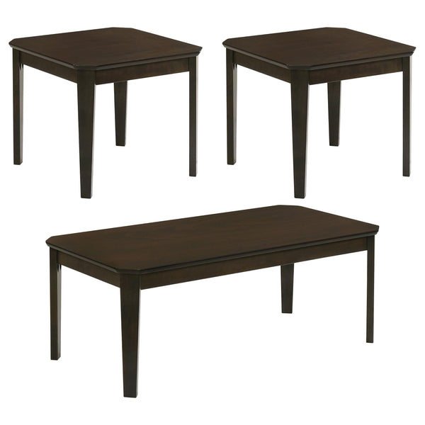 Coaster Furniture Amaro 736184 3-Piece Occasional Set - Dark Brown IMAGE 1