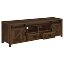 Coaster Furniture Madra 736273 Rectangular TV Console With 2 Sliding Doors - Dark Pine IMAGE 2