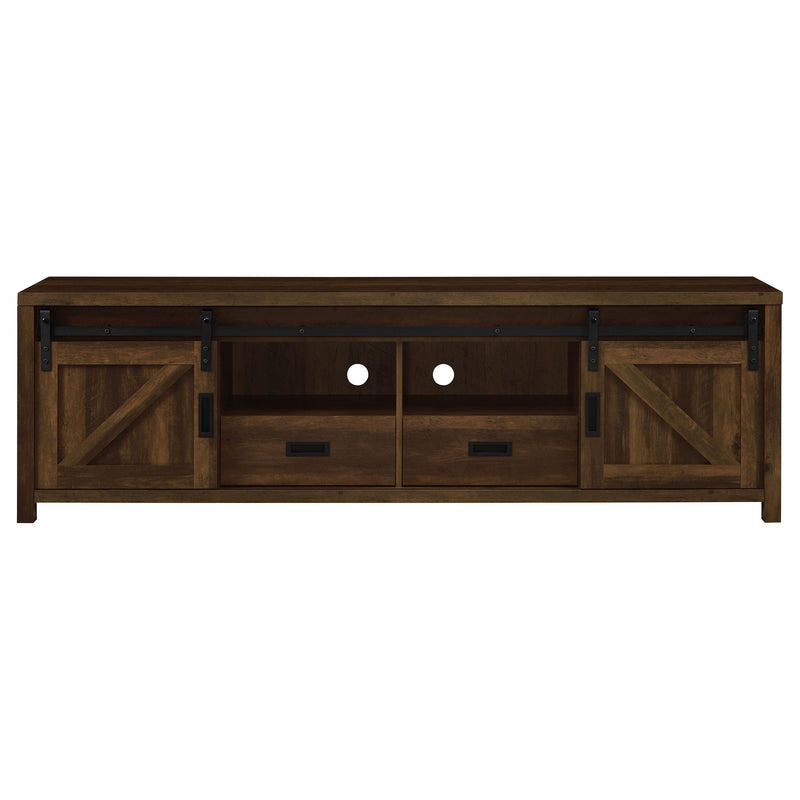 Coaster Furniture Madra 736273 Rectangular TV Console With 2 Sliding Doors - Dark Pine IMAGE 4