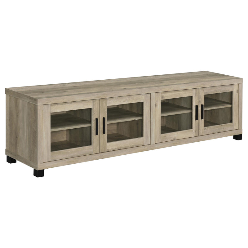 Coaster Furniture Sachin 736283 Rectangular TV Console With Glass Doors - Antique Pine IMAGE 1