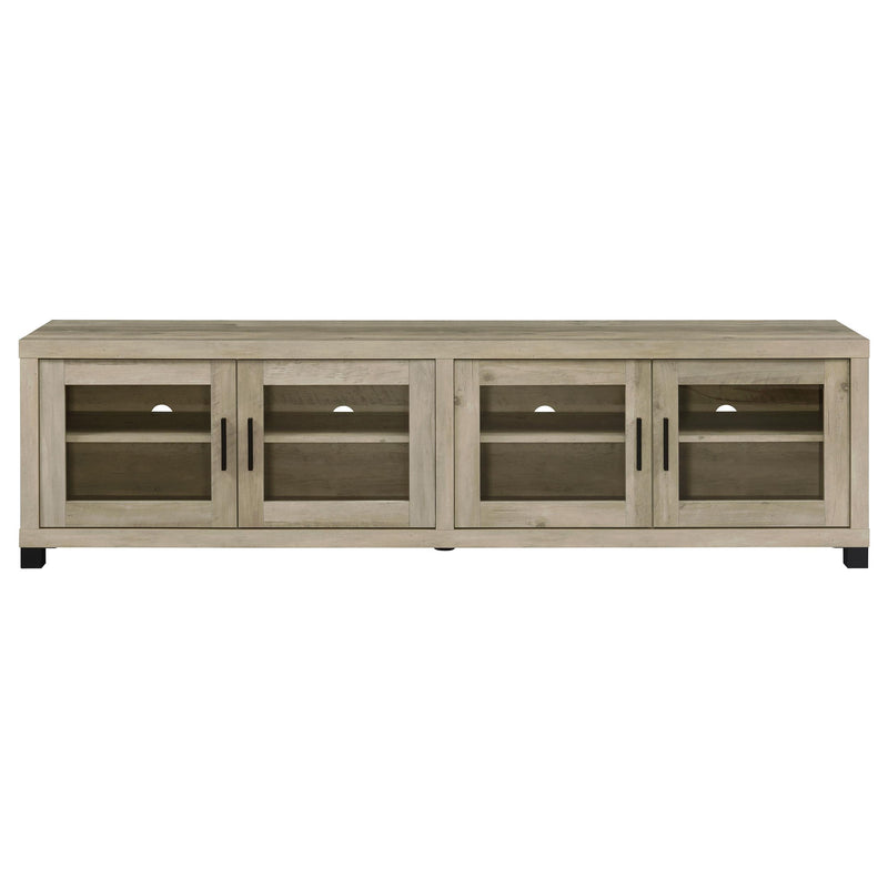 Coaster Furniture Sachin 736283 Rectangular TV Console With Glass Doors - Antique Pine IMAGE 3