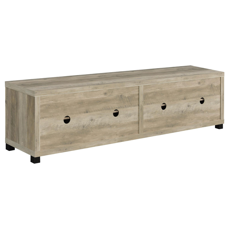 Coaster Furniture Sachin 736283 Rectangular TV Console With Glass Doors - Antique Pine IMAGE 6