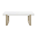 Coaster Furniture Pala 753398 Rectangular Coffee Table With Sled Base - White High Gloss/Natural IMAGE 3