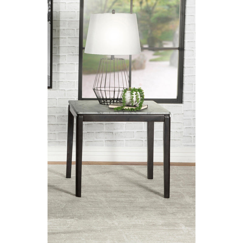 Coaster Furniture Mozzi 753517 Square End Table - Faux Grey Marble/Black IMAGE 5