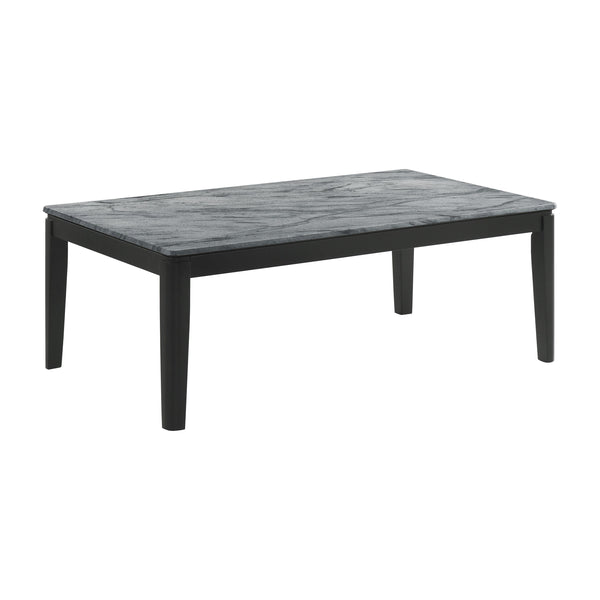 Coaster Furniture Mozzi 753518 Rectangular Coffee Table - Faux Grey Marble/Black IMAGE 1