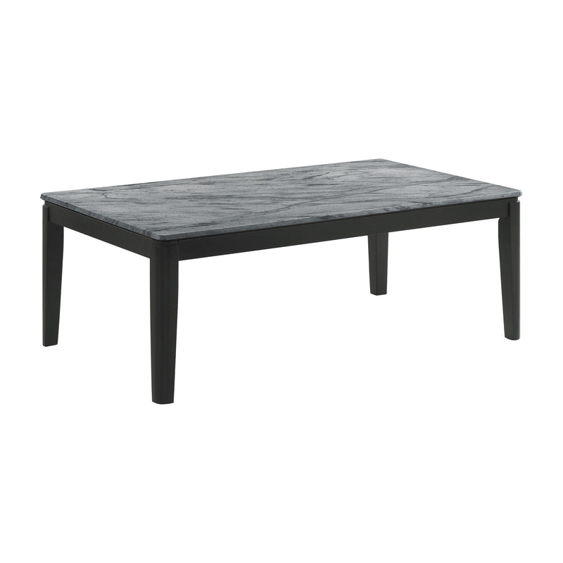Coaster Furniture Mozzi 753518 Rectangular Coffee Table - Faux Grey Marble/Black IMAGE 1