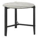 Coaster Furniture Tandi 753537 Round End Table - Faux White Marble/Black IMAGE 1
