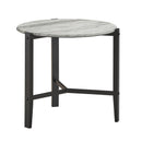 Coaster Furniture Tandi 753537 Round End Table - Faux White Marble/Black IMAGE 3