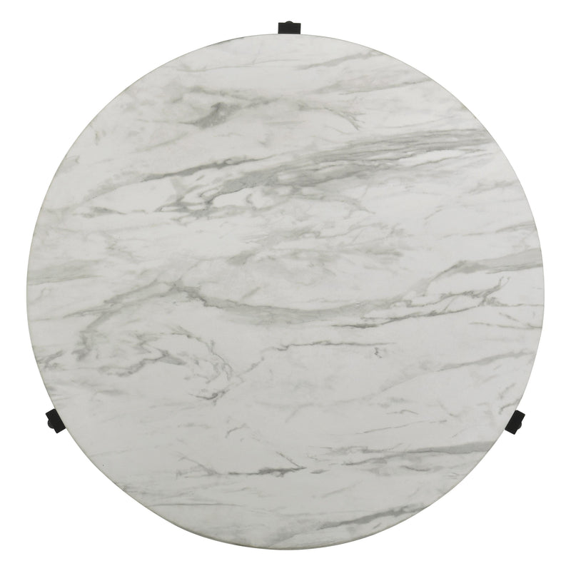 Coaster Furniture Tandi 753537 Round End Table - Faux White Marble/Black IMAGE 4