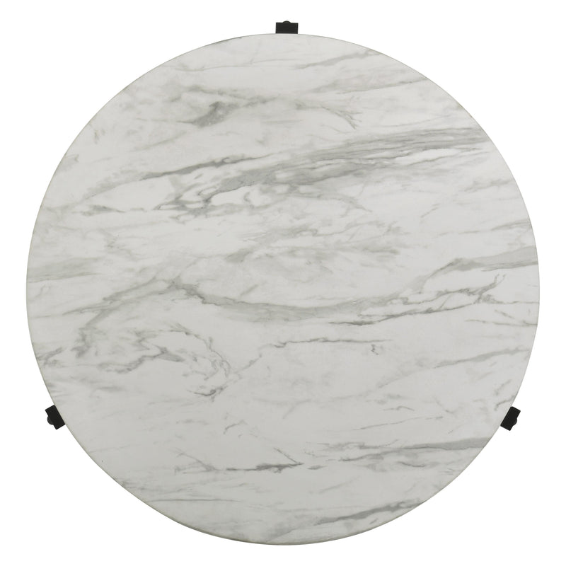 Coaster Furniture Tandi 753538 Round Coffee Table - Faux White Marble/Black IMAGE 2