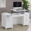 Coaster Furniture Dylan 801573 60-inch 4-Drawer Lift Top Office Desk - White High Gloss IMAGE 10