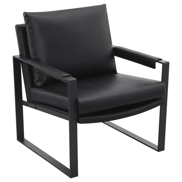 Coaster Furniture Rosalind 903021 Upholstered Track Arms Accent Chair - Black/Gummetal IMAGE 1