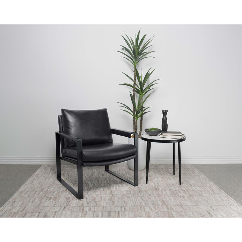 Coaster Furniture Rosalind 903021 Upholstered Track Arms Accent Chair - Black/Gummetal IMAGE 2