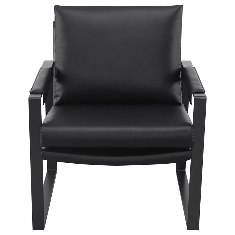 Coaster Furniture Rosalind 903021 Upholstered Track Arms Accent Chair - Black/Gummetal IMAGE 3