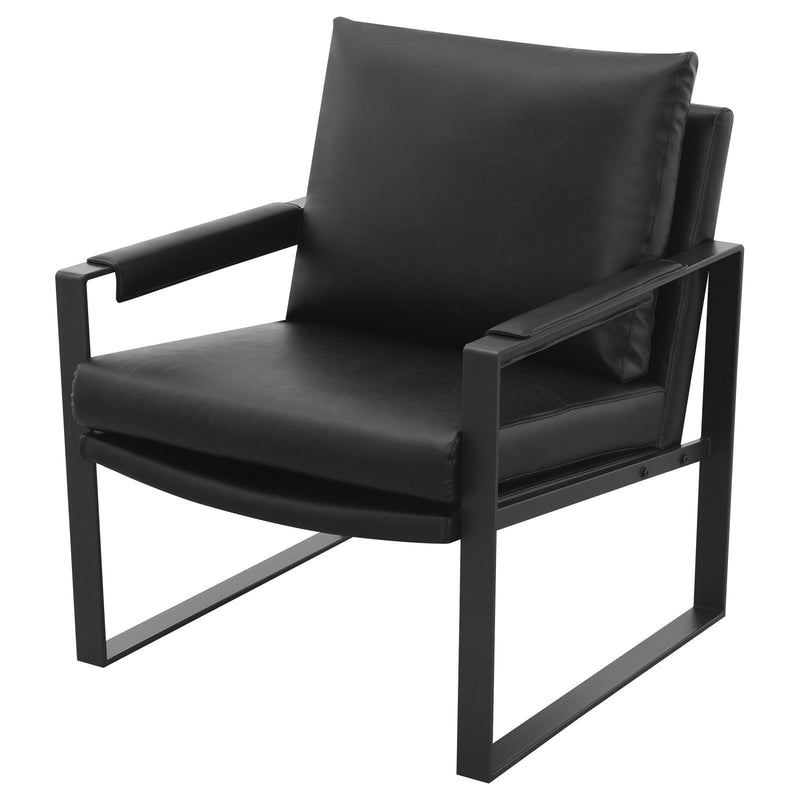 Coaster Furniture Rosalind 903021 Upholstered Track Arms Accent Chair - Black/Gummetal IMAGE 4