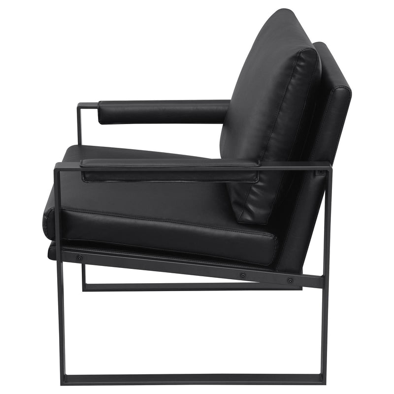 Coaster Furniture Rosalind 903021 Upholstered Track Arms Accent Chair - Black/Gummetal IMAGE 5