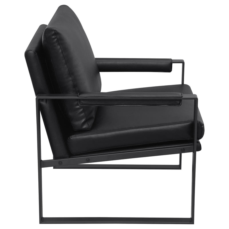 Coaster Furniture Rosalind 903021 Upholstered Track Arms Accent Chair - Black/Gummetal IMAGE 8
