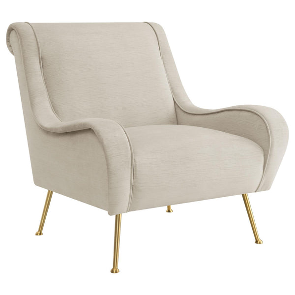 Coaster Furniture Ricci 903043 Upholstered Saddle Arms Accent Chair - Stone/Gold IMAGE 1