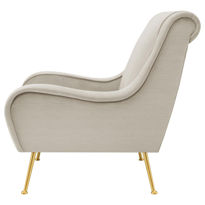 Coaster Furniture Ricci 903043 Upholstered Saddle Arms Accent Chair - Stone/Gold IMAGE 5