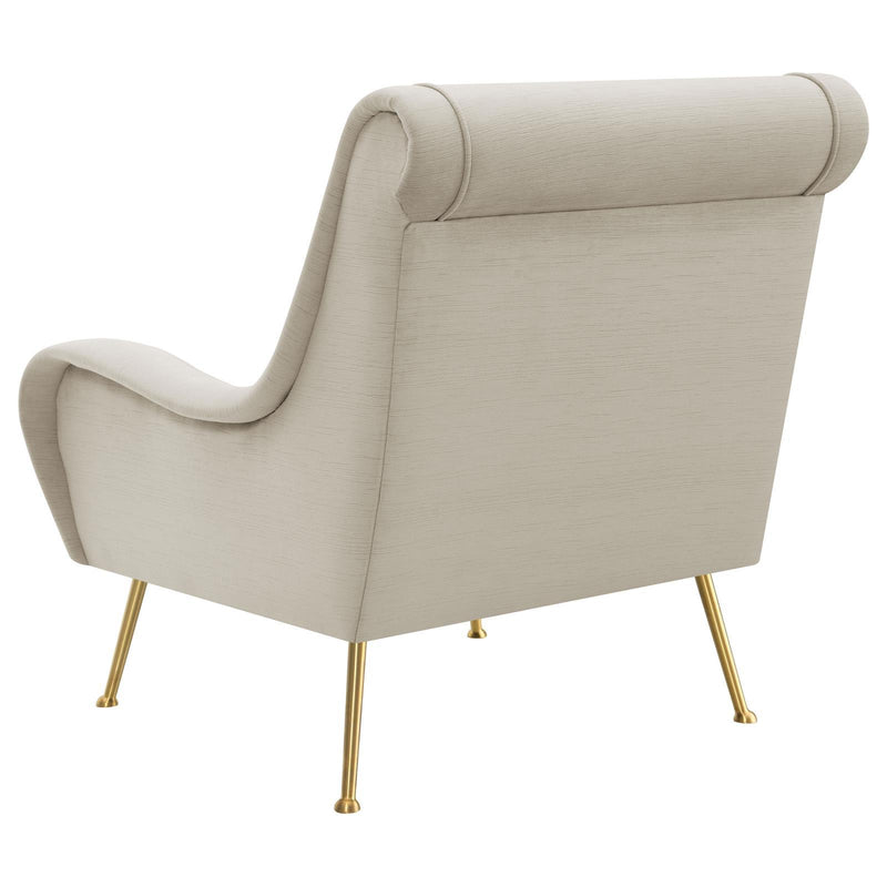 Coaster Furniture Ricci 903043 Upholstered Saddle Arms Accent Chair - Stone/Gold IMAGE 6