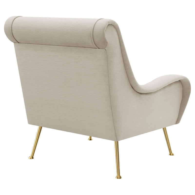 Coaster Furniture Ricci 903043 Upholstered Saddle Arms Accent Chair - Stone/Gold IMAGE 7