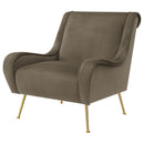 Coaster Furniture Ricci 903044 Upholstered Saddle Arms Accent Chair - Truffle/Gold IMAGE 4