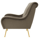 Coaster Furniture Ricci 903044 Upholstered Saddle Arms Accent Chair - Truffle/Gold IMAGE 5