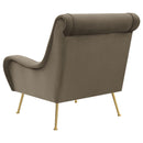 Coaster Furniture Ricci 903044 Upholstered Saddle Arms Accent Chair - Truffle/Gold IMAGE 6