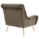 Coaster Furniture Ricci 903044 Upholstered Saddle Arms Accent Chair - Truffle/Gold IMAGE 7