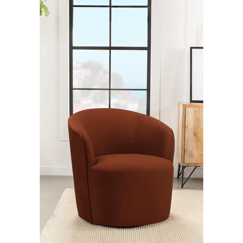 Coaster Furniture Joyce 905631 Sloped Arms Swivel Chair - Burnt Orange IMAGE 2