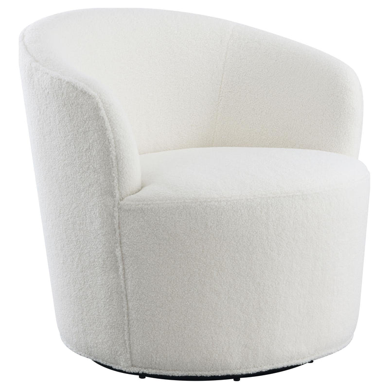 Coaster Furniture Joyce 905633 Upholstered Swivel Barrel Chair - White IMAGE 1